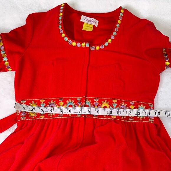 Evelyn Pearson Vintage Embroidered Lounge Robe Size 8 - Picture 6 of 8